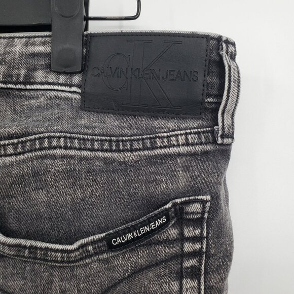 Calvin Klein Slim Denim Pants Jeans Men Size 34 X 32 Gray Acid Wash Cotton - Picture 5 of 14